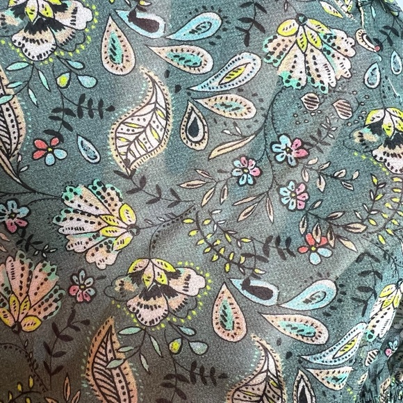 Line + Dot Green Semi-Sheer Floral Balloon Sleeve Blouse, NWT, Small - Picture 9 of 11